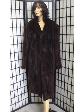 EXCELLENT BROWN RABBIT FUR COAT JACKET WOMEN WOMEN SZ 8 medium